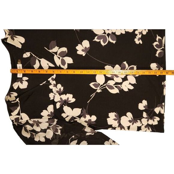 Calvin Klein Blouse Romantic Sheer Sleeve Dressy Floral V Neck Size Medium - Picture 10 of 12